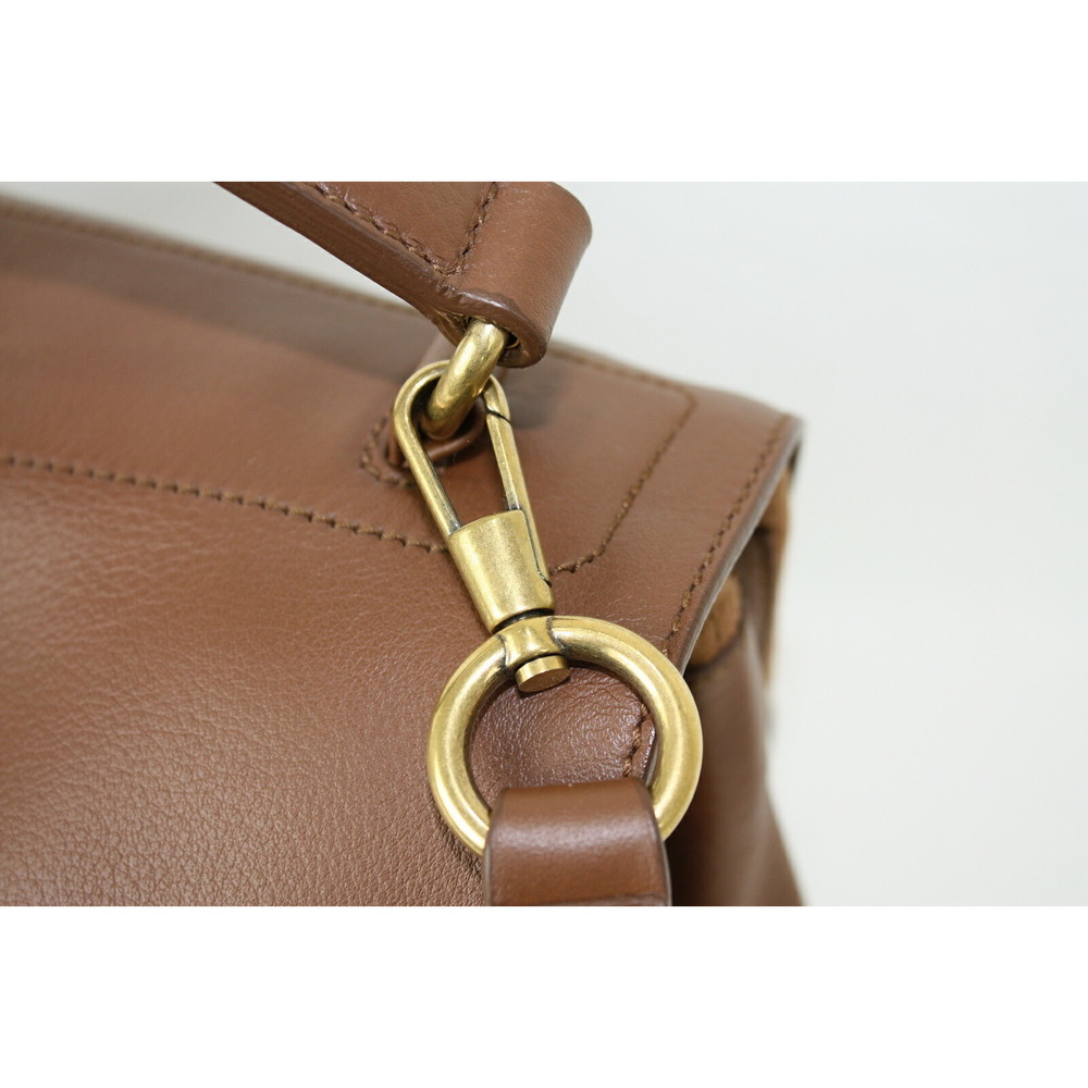 YSL Yves Saint Laurent Muse Two Bag Leather Canvas Brown Shoulder - Picture 6 of 7